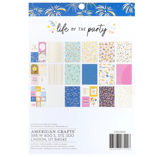 American Crafts Double-Sided Paper Pad 6"X8" 36/Pkg-Gold Foil, Life Of The Party {2}