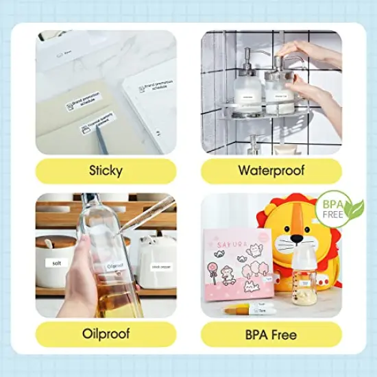 Label Maker Machine D11 Label Printer Tape Included Portable Wireless Connection Multiple Templates Available for Phone Easy to Use Office Home Organization USB Rechargeable {5}