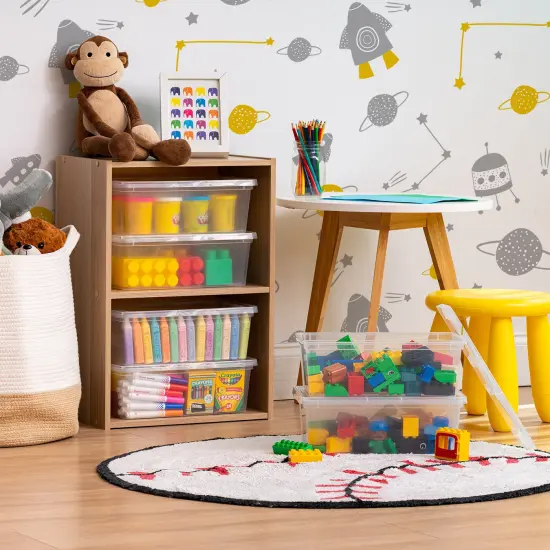 IRIS USA 12 Pack 6qt Plastic Storage Bin Tote Organizing Container with Latching Lid, Shoe Box, Clear {5}