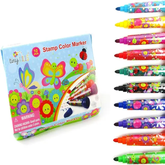 Spring Flowers Butterfly Stamper Marker Set of 10 {2}