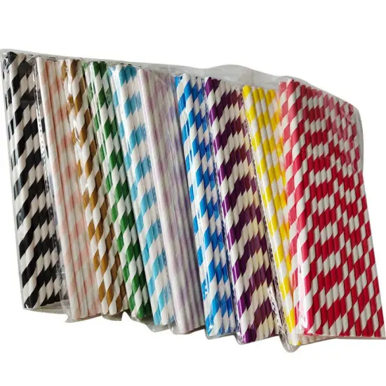 Kitcheniva Biodegradable Paper Straws Pattern Color 100 to 200 Pcs Christmas {3}