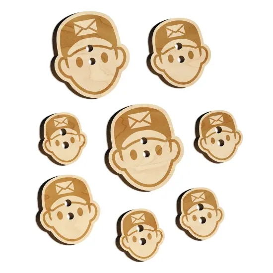 Occupation Mail Delivery Man Icon Wood Buttons for Sewing Knitting Crochet DIY Craft {7}
