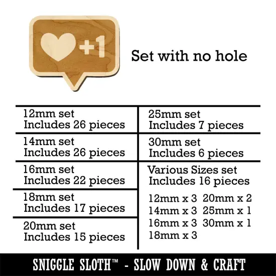 I Love this Bubble Heart Plus One 1 Mini Wood Shape Charms Jewelry DIY Craft {1}