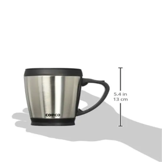 Desktop Stainless Steel Coffee Mug With Easy Grip Handle {2}