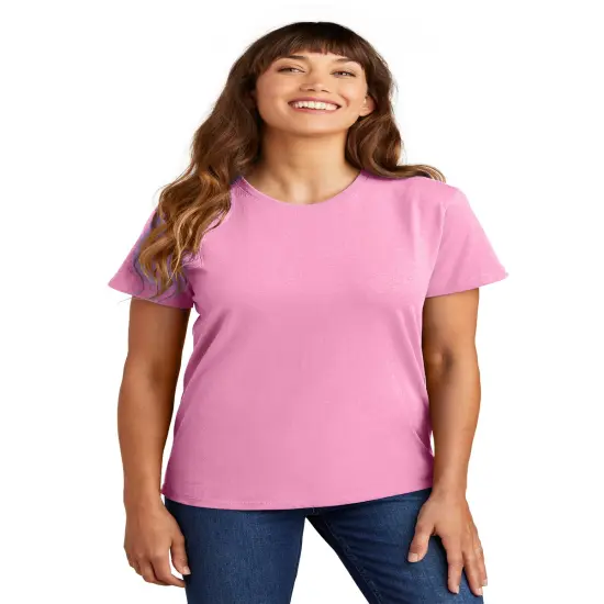 Port & Company&reg; Ladies Crew Neck Short Sleeve Essential Tee Candy pink {1}