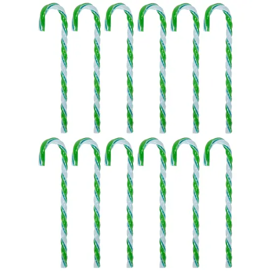 Northlight Twist Candy Cane Christmas Ornaments - 6" - Green and White - 12 ct {1}