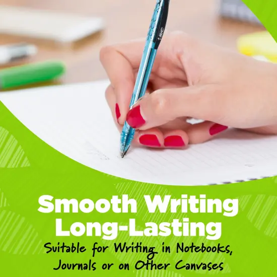 BIC Ecolutions Ocean-Bound Plastic Gel Pens, Medium Point (1.0mm), 12-Count Pack, Retractable Assorted Ink Pens Made from 78% Ocean-Bound Recycled Plastic Excluding Ink Cartridge {1}