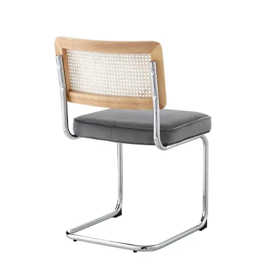 Sahasra Velvet Armless Dining Chair Seat (Set of 2) Grey {5}