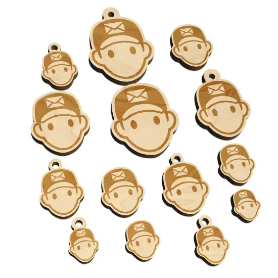 Occupation Mail Delivery Man Icon Mini Wood Shape Charms Jewelry DIY Craft {7}