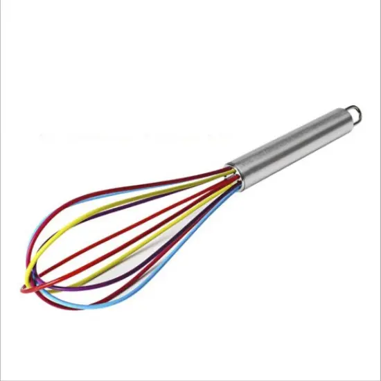 Stainless Steel Handle Egg Whisk Silicone ,Kitchen Mixer Balloon Wire. {1}