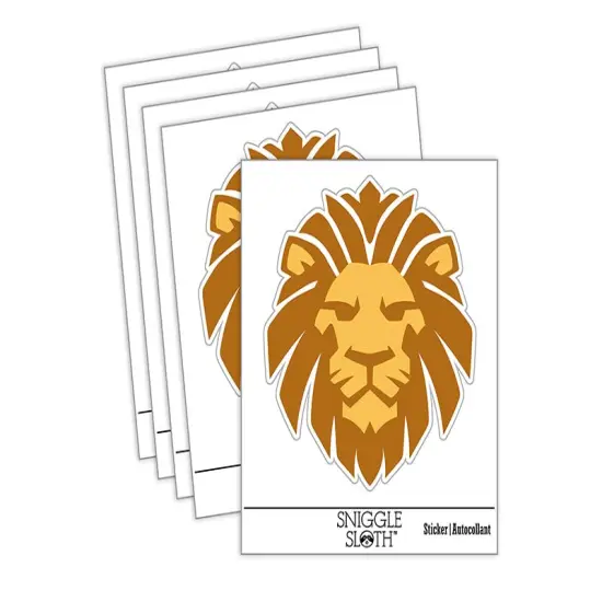 Regal Lion Head Waterproof Vinyl Phone Tablet Laptop Water Bottle Sticker Set - 5 Pack {1}