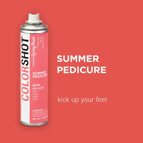 COLORSHOT Gloss Spray Paint Summer Pedicure (Coral) 10 oz. 4 Pack {3}