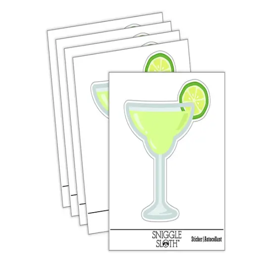 Margarita Cocktail with Lime Waterproof Vinyl Phone Tablet Laptop Water Bottle Sticker Set - 5 Pack {2}
