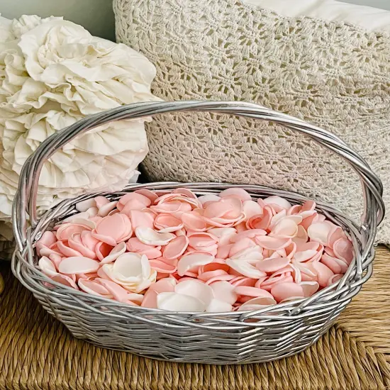 300PCS Blush Rose Petals Silk Artificial Pink Petals Flower Girl Basket Aisle Scatter Decor Baby Girl Shower Supplies Wedding Decoration {2}