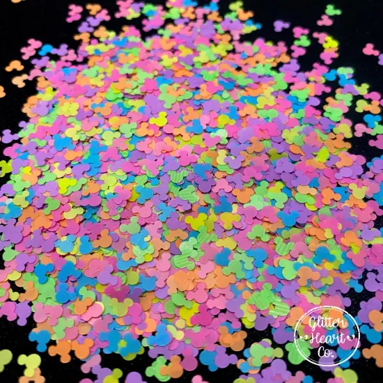 Polyester Glitter - Neon Mouse Shape by Glitter Heart Co.&trade; {2}