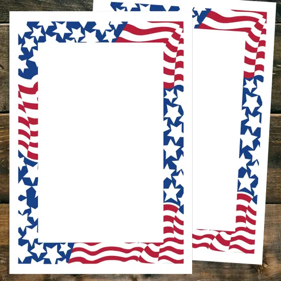 Great Papers! Stars and Stripes Patriotic Stationery Letterhead, Invitations and Announcements, Printer Friendly, 8.5"x11", 80 Pack {3}