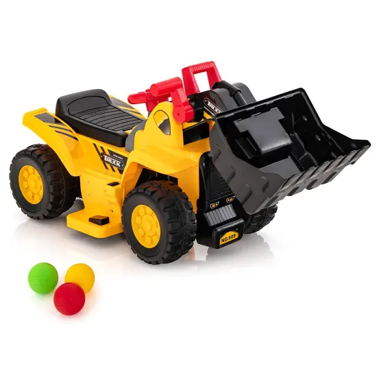 Costway 6V Electric Kids Ride On Bulldozer Pretend Play Truck Toy with Adjustable Bucket {1}
