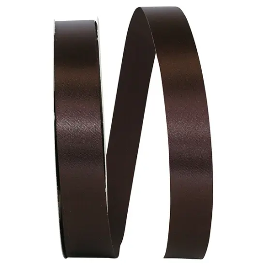 Florist Ribbons --- ⅞ inch x 100 yards --- Satin / Acetate Supreme Cooler Ribbon -- Chocolate Brown Color {1}