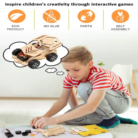 5 in 1 STEM Kits, STEM Projects for Kids Ages 8-12, Wooden Model Car Kits, Gifts for Boys 8-10, 3D Puzzles, Science Educational Crafts Building Kit, Toys for 8 9 10 11 12 13 Year Old Boys and Girls {5}