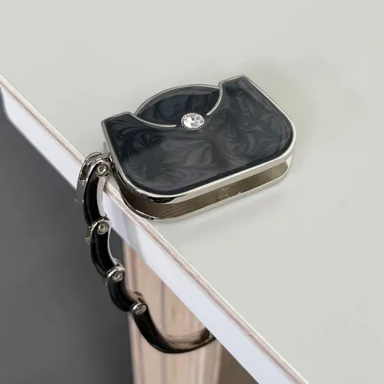 Wrapables Stylish Purse Hook Hanger, Foldable Handbag Table Hanger, Black Handbag {3}