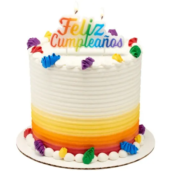 Feliz Cumplea&ntilde;os Bright Shaped Candle {2}