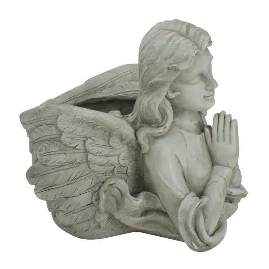 Northlight 11" Gray Praying Angel Bust Outdoor Garden Statue Planter {3}