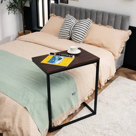 Costway 22''x14''x26'' Sofa Side End Table Laptop Holder Multiple Stand Desk Brown\Walnut {4}