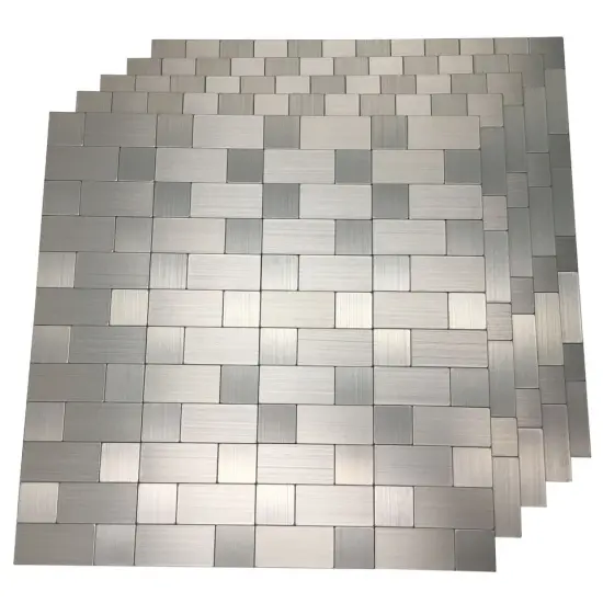 10-Pck Peel and Stick Metal Backsplash Tile Bath Kitchen Mosaics Wall {2}