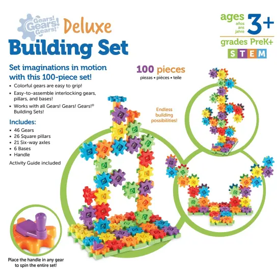 100 Pieces Deluxe Building Set, STEM Construction Toy Set, 100 Pieces, Ages 3+ {2}