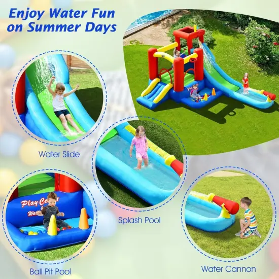 9-in-1 Inflatable Kids Water Slide Bounce House {5}