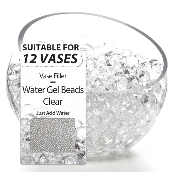 40,000 Clear Big Water Gel Beads Vase Fillers Floral Beads, Water Gel Beads Vase Filler for Christmas, Wedding Centerpiece, Candles, Floral Decorations {1}