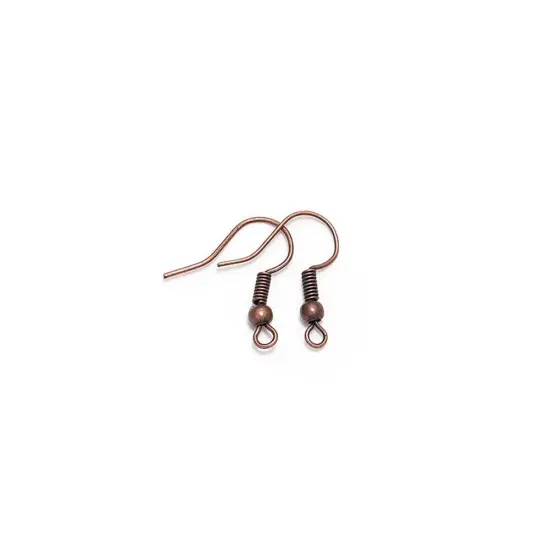 Kitcheniva 200 Pcs DIY Jewelry Making Findings Earring Hook Coil Ear Wire Bronze {1}