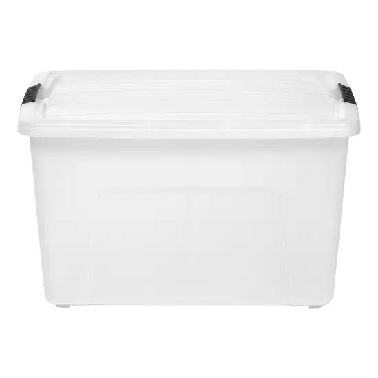 60 Quart Stack & Pull Box, 8 Pack, Natural Clear {4}