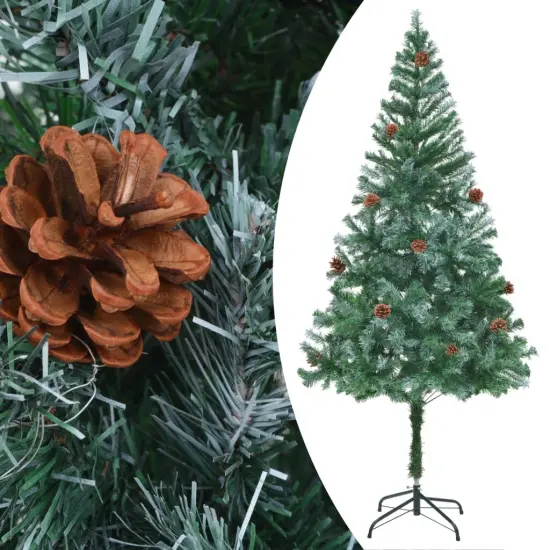 Artificial Christmas Tree with Pinecones 6 ft {3}