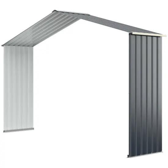 Outdoor Storage Shed Extension Kit for 11.2 Feet Shed-Gray {4}
