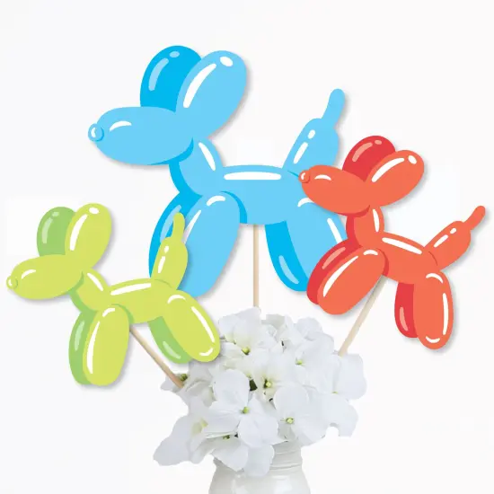 Big Dot of Happiness Balloon Animals - Happy Birthday Party Centerpiece Sticks - Table Toppers - Set of 15 {4}