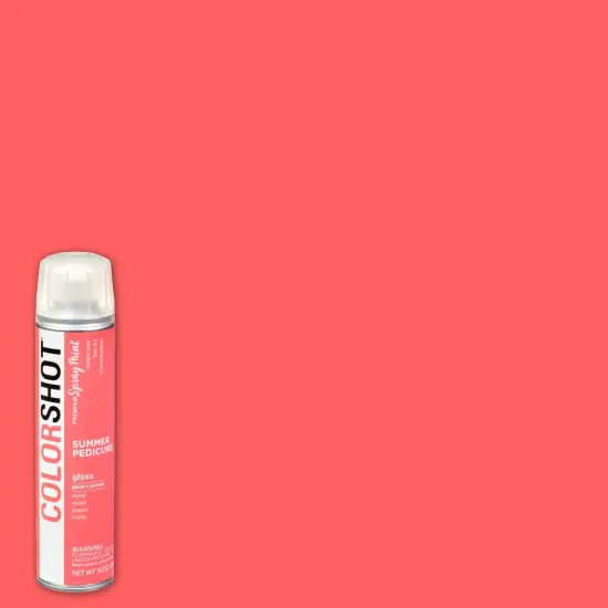 COLORSHOT Gloss Spray Paint Summer Pedicure (Coral) 10 oz. 4 Pack {2}