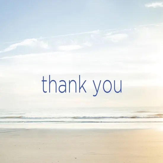 Great Papers! Thank You Note Card and Ivory Envelope, Serene Beach, 4.75" x 3.375"(folded), 50 count {2}