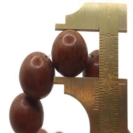 24 17mm Round Dyed Brown Synthetic Turquoise Stone Beads {3}