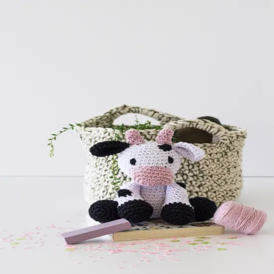 Hoooked Amigurumi DIY Kit W/Eco Barbante Yarn-Cow Kirby - Lotus {3}