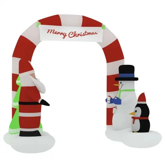 8.5ft Christmas Inflatable Santa & Snowman Arch Gate with LED Lights {1}