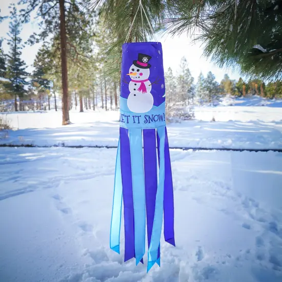 In the Breeze Let it Snow 40 Inch Windsock - Hanging Winter Decoration - Outdoor Holiday d&eacute;cor {4}