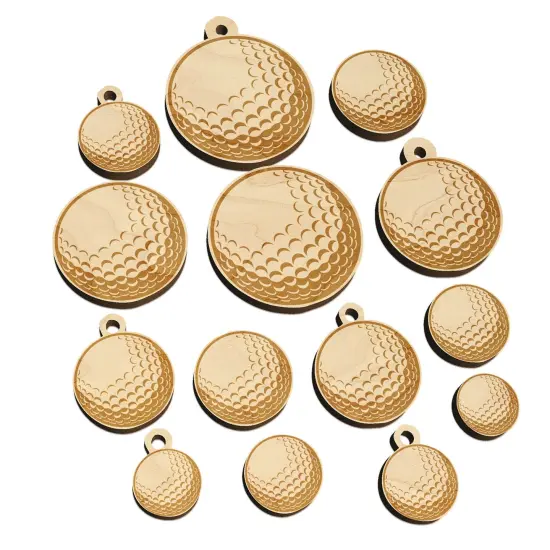 Golf Ball Sports Mini Wood Shape Charms Jewelry DIY Craft {7}
