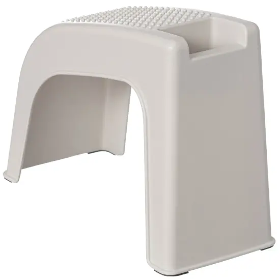 Shower Footrest, White Bath Foot Stool for Shaving Legs, Non-Slip Sturdy Pedicure Footrest, Spa Footrest Shaving Stool, Shower Foot Procedures Stool With Storage {5}