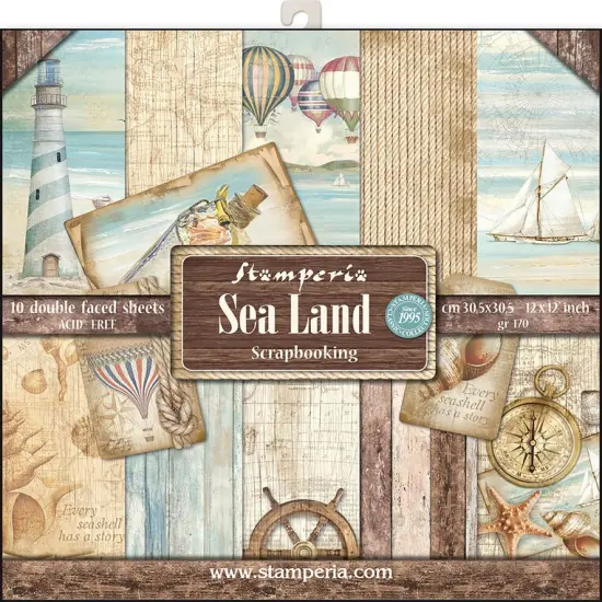 Sea Land - Stamperia Double-Sided Paper Pad 12"X12" 10/Pkg {1}