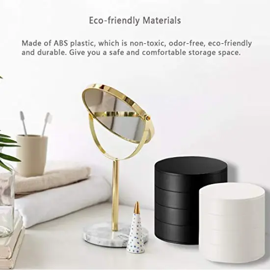 Jewelry Organizer, Small Jewelry Storage Box Earring Holder for Women, 5-Layer Rotating Travel Jewelry Tray Case with Lid for Bracelets Rings Bracelets, Gift for Women Teen Girls(White) {5}