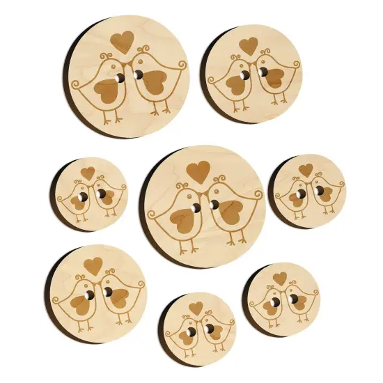 Sweet Kissing Birds Love Wood Buttons for Sewing Knitting Crochet DIY Craft {7}