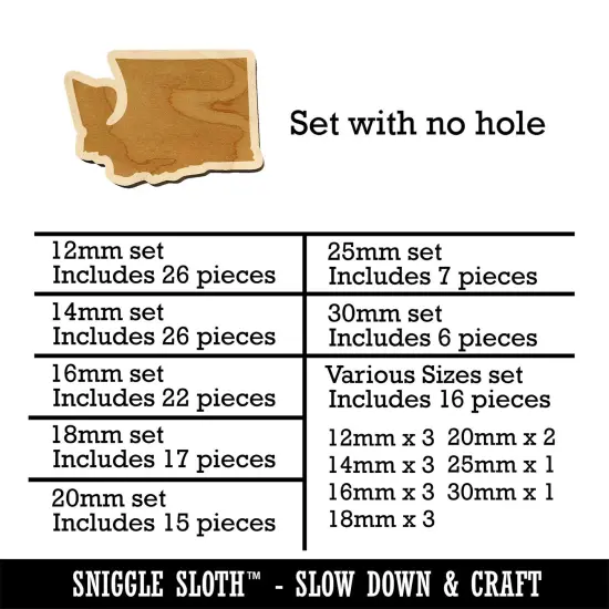 Washington State Silhouette Mini Wood Shape Charms Jewelry DIY Craft {1}