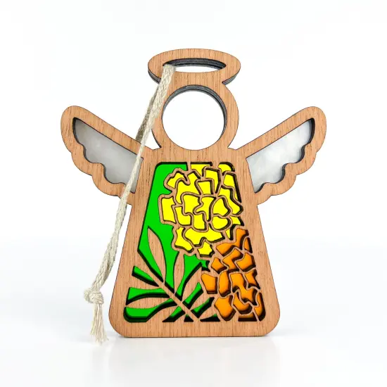 3.5" (H) Marigold Ornament - Handcrafted in Texas - Mother's Angels&reg; Christmas Angel Wings Figurine {1}