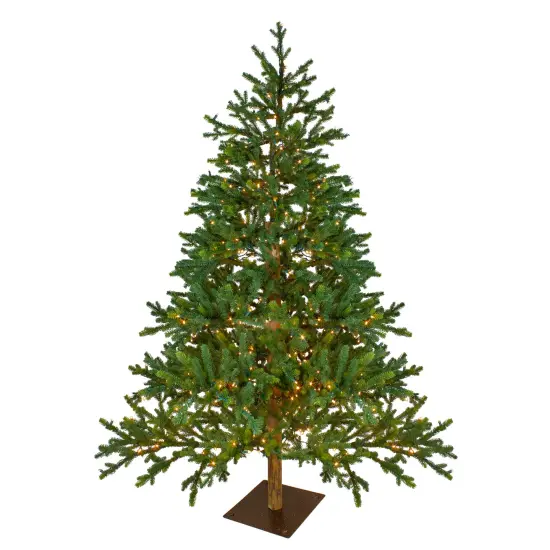 Northlight Real Touch™️ Pre-Lit Full Northern Pine Artificial Christmas Tree - 6.5' - Clear LED Lights Green {3}